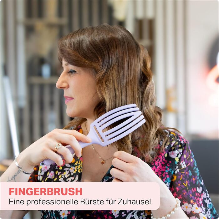 Щітка для волосся Olivia Garden Care Iconic з щетиною кабана та нейлону для блиску та гладкого укладання (лавандовий, середній)