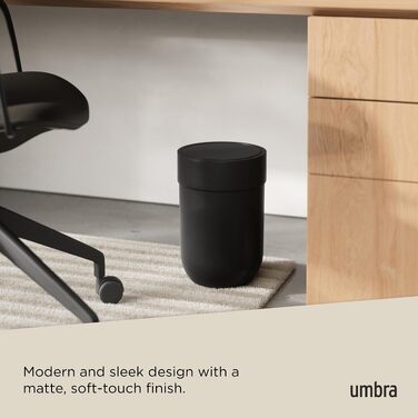 Сміттєвий кошик Umbra Touch з гойдальним кришкою, 6 л, чорний