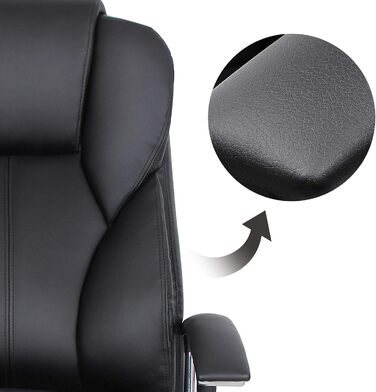 Крісло офісне SONGMICS, крісло для офісу, крісло для комп'ютера, регулювання висоти сидіння, чорне