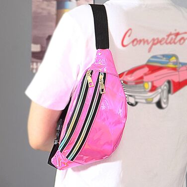 Стильна поясна сумка-фенні-пак AYNKH з трьома відділеннями, водонепроникна, унісекс (ясний рожевий)