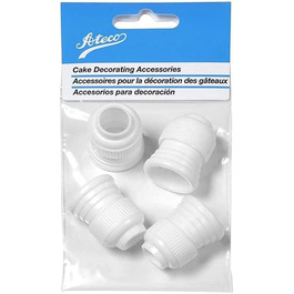 Ateco 1661 Pipe Cleaning Brush, double-sided brush for cleaning large and small cake decorations, stainless steel (standard couplings, 4 pack)