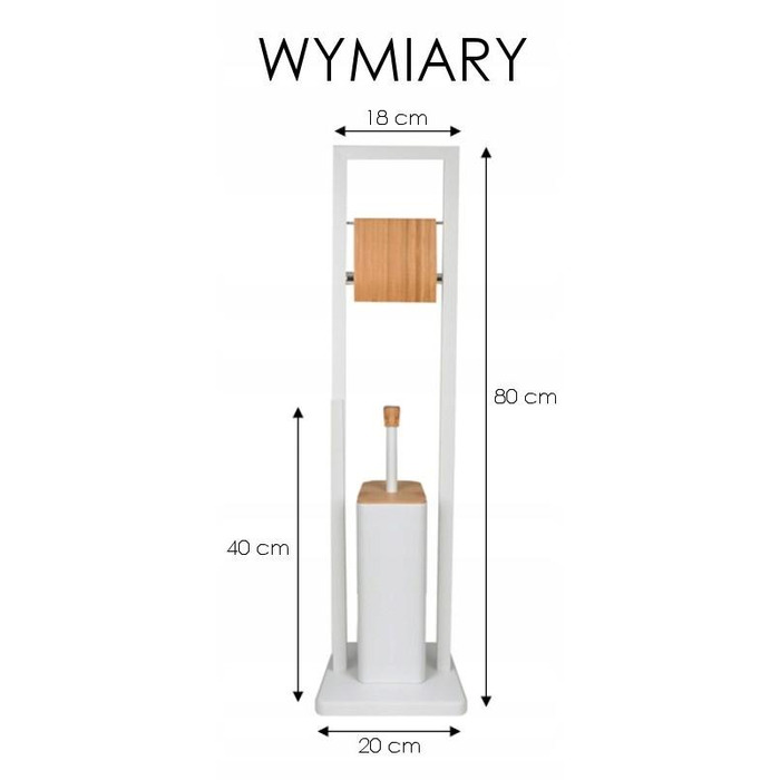 Набір для туалету Yoka Home (металевий, білий) з тримачем для паперу та йоржиком
