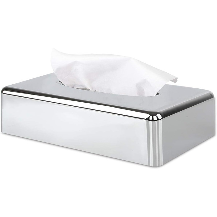 Discoball Tissue Box Holder Rectangular Tissue Box Cover Mirror Tissue Holder Stand Bathroom Tissue Organizer Stand for Home, Office, and Car (Silver)