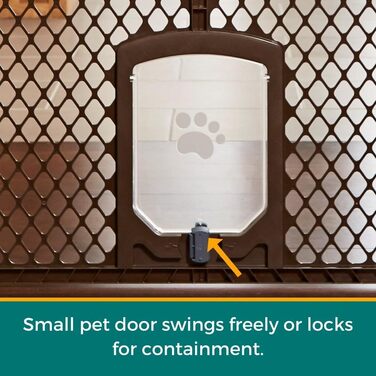 Льотний вольєр для собак North States MYPET Petyard, розкладний, 6 панелей, 66 см, для дому та вулиці, колір Feldstone