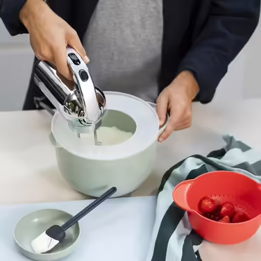 Mepal - Mixing Bowl with Lid Chef it - Non-Slip Base - Microwave and Dishwasher Safe - Bowl - Material resistant up to 110°C - 3000 ml - (Nordic Sage, Mixing Bowl with Lid 1500 ml)