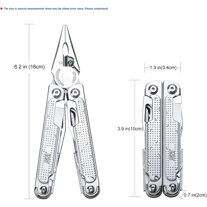 Багатофункціональний інструмент SQT Multi-Tool 18 в 1 з плоскогубцями – Набір викруток та ножиць з нержавіючої сталі, для кемпінгу та DIY, з нейлоновим чохлом (Подарунок для майстрів)