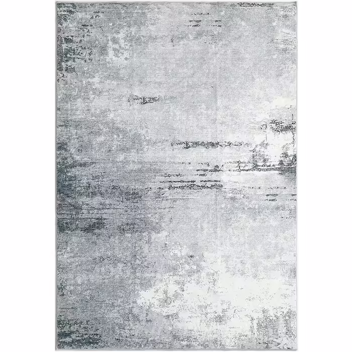 Guchuang Bedding Rug Living Room 160x230cm, Gray-Green Rug Vintage Melange Distressed Design Short Pile Rug, Washable Non-Slip Rug for Bedroom Gray 160x230cm