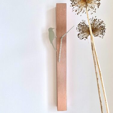 TFA Dostmann Analog Pendulum Clock Picus, 60.3062.51, chrome woodpecker, modern design wall clock, rose gold, (L) 246 x (W) 75 x (H) 653 mm