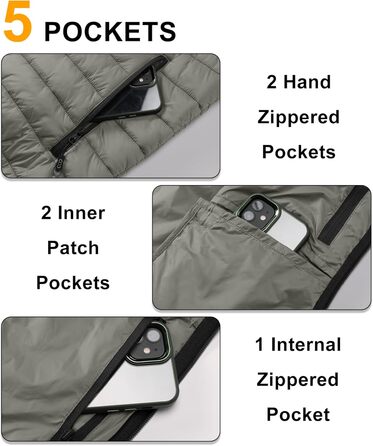 Чоловіча степкова жилетка 33,000ft для активного відпочинку та спорту. Гібридна жилетка з 5 кишенями, тепла, з капюшоном, для походів та їзди на коні (4XL, кам'яно-сірий)