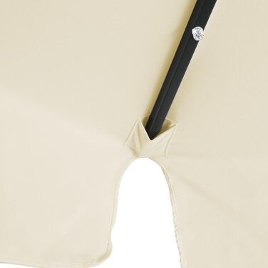 Kingsleeve® Parasol LED Lighting UV Protection 80+ Solar Protective Cover 330cm Large Crank Volant Balcony Terrace Garden Parasol Market Umbrella Cream