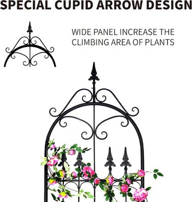 Садова решітка SCENDOR GARDEN 220x55 см із металу для витких рослин, опора для клематисів, троянд, ліан, для вуличного використання