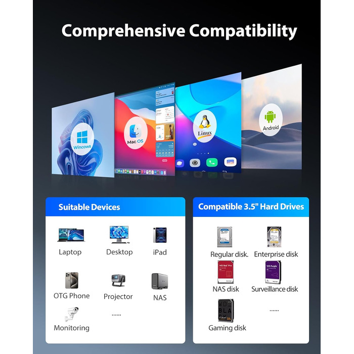 Зовнішній HDD-корпус ORICO 9858U3 для 5 жорстких дисків 3.5