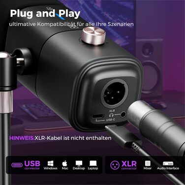 Конденсаторний мікрофон NearStream AM25X з підставкою: USB/XLR, для стрімінгу, подкастів, ігор (PC/PS5/PS4), з функцією моніторингу та шумозаглушення