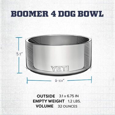 YETI Boomer - миска для собак, Navy, 4 літри