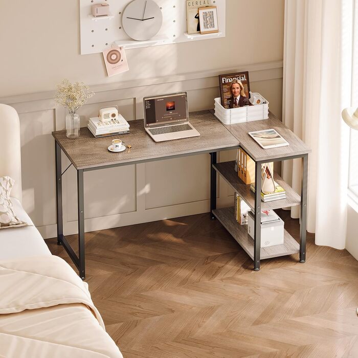 Ігровий стіл Coleshome, кутовий, з обертовим органайзером, 120x70 см (сірий)