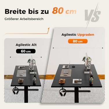 Регульований за висотою стіл Agilestic: електричний, з пам'яттю, ергономічний, 120x80 см, білий/чорний