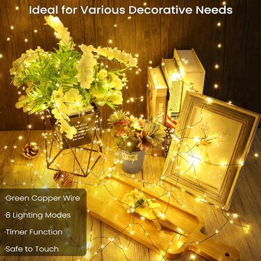 Гірлянда світлодіодна BrizLabs 40м, 800 LED, тепле біле світло, для прикраси дому, саду, балкону, вечірки. Водостійка, 8 режимів