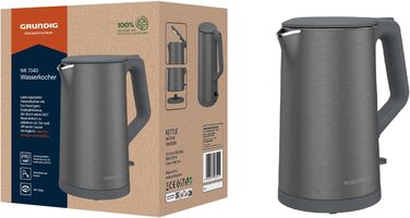 Електричний чайник Grundig WK 7340 Dark Inox: 1.5 л, 2150 Вт, автоматичне відключення, нержавіюча сталь