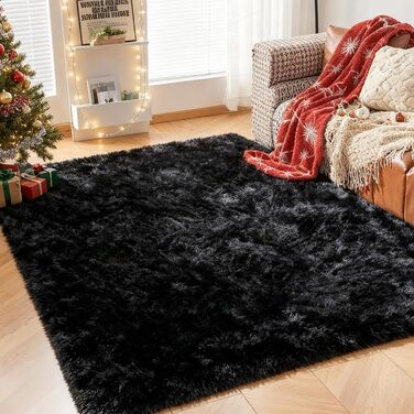 Чохол для ліжка CHOSHOME, м'який килим для спальні, вітальні, дитячої кімнати, штормовий, антиковзаюча підкладка, 90x150 см, 200x290 см (Чорний)