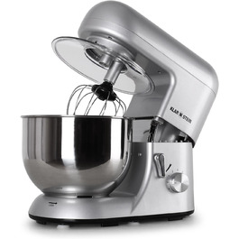 Klarstein 5L Stainless Steel Stand Mixer - 2000W Kitchen Machine with Dough Hook & Whisk - 6 Speed Universal Mixer for Baking & Cooking