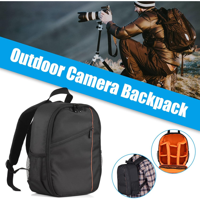 Рюкзак для камери Andoer Outdoor, водонепроникний, ударостійкий, сірий - сумісний з Sony, Canon, Nikon DSLR/SLR/Mirrorless