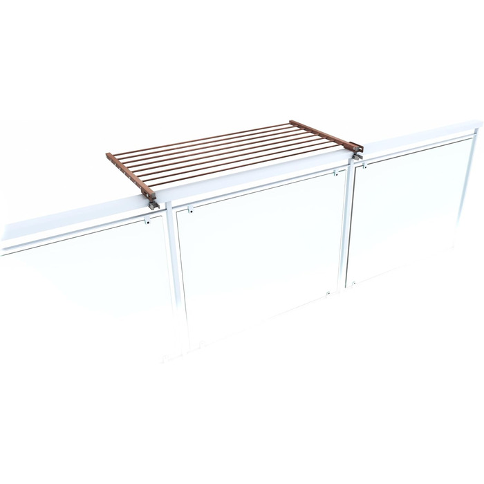 Сушарка для білизни Foxydry Duo для балкона, тераси та перил з нержавіючої сталі та алюмінію, коричнева, 102 см