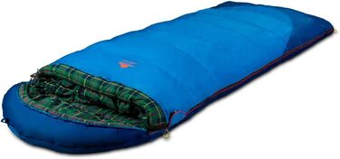 Спальний мішок Alexika Tundra Plus - теплий, прямокутний, для дорослих та сімей, 3 сезони, комфортний, до -2°C, з компресійним мішком (правий)