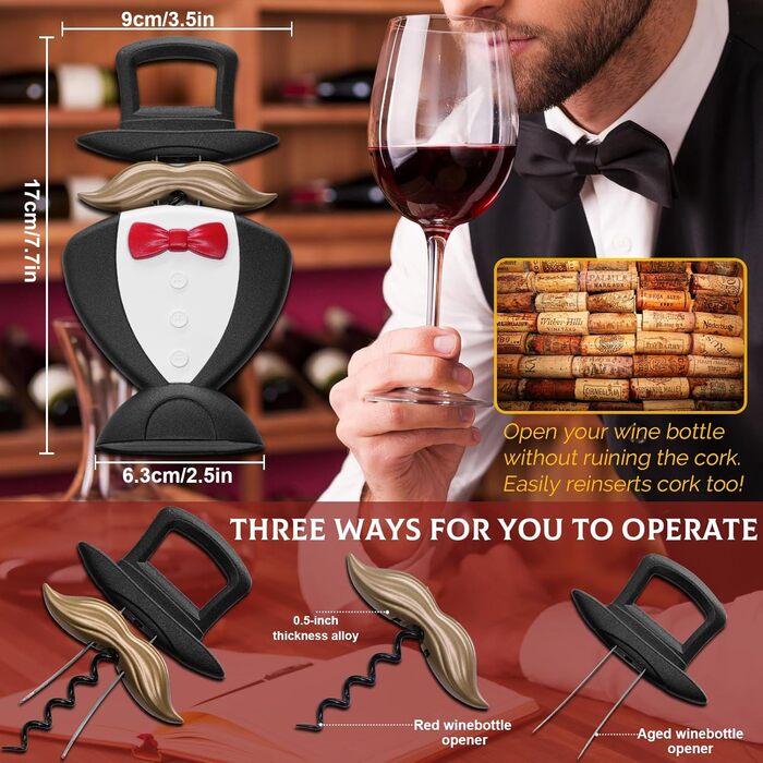 Штопор Excalibur (срібно-чорний) Преміум: для старих та крихких корків, з підставкою з каменю, подарунок чоловікові