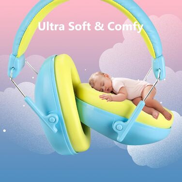 Навушники шумозаглушення для дітей ProCase, блакитні - захист від шуму, NRR 24dB, складна конструкція, регульований наголов'я