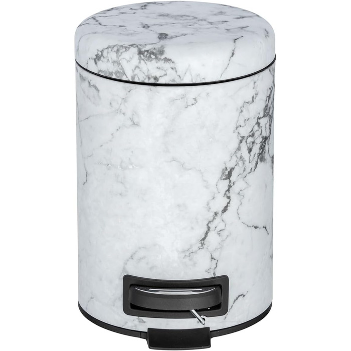 Сміттєвий відер з педаллю WENKO Onyx 3 л, сталеве, дизайн під мармур, 17 x 25 x 22,5 см