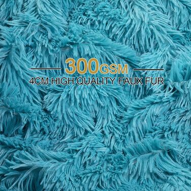 Плюшевий ковд з штучного хутра YUSOKI, 127 x 152,4 см, теплий та м'який, для ліжка, крісла, дивана, спальні (Блакитно-зелений)