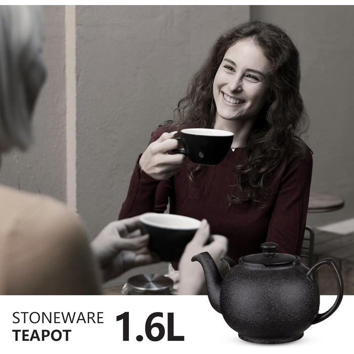 Керамічний чайник Urban Lifestyle LIVERPOOL з ситом із нержавіючої сталі, 1.1 л, чорний