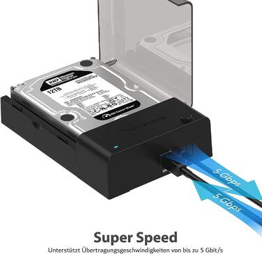 Док-станція для HDD/SSD SATA 2.5'/3.5' Sabrent – USB 3.0, 5Gbps, зовнішній корпус