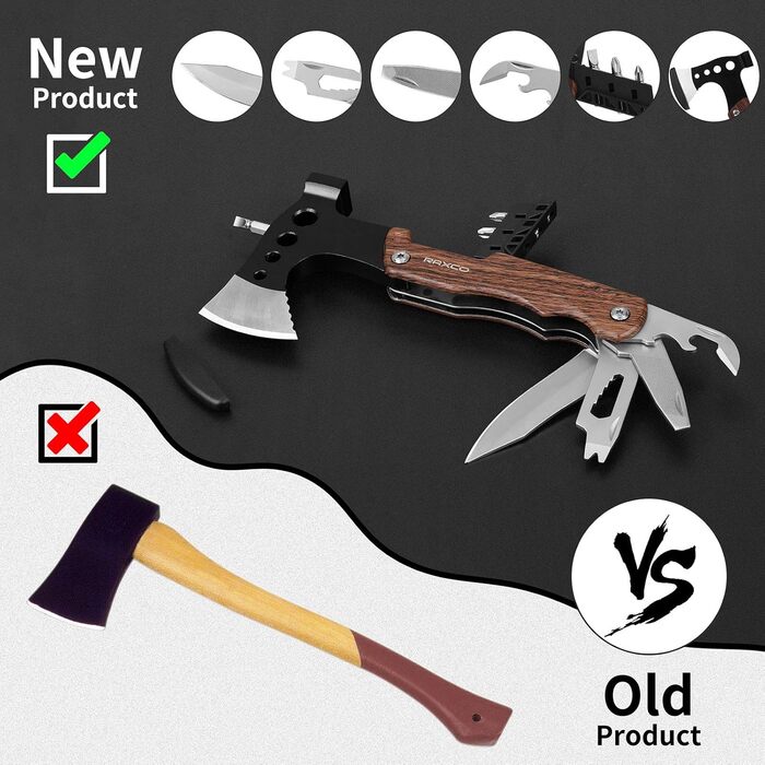 Мультитул RAXCO 8-в-1: пліер, інструмент для кемпінгу, подарунок для чоловіків, батька, друга