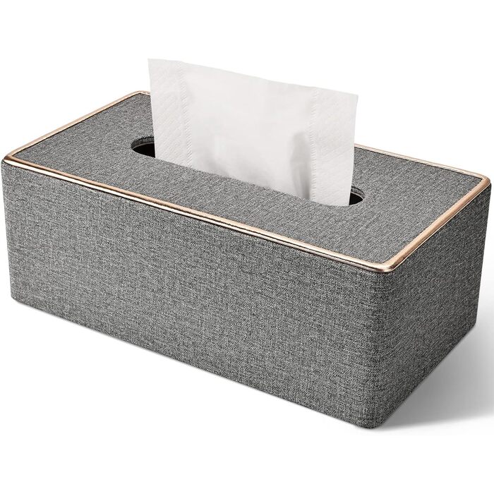 Скляниця для серветок Rarapop з PU-шкіри, сіра - органайзер для ванної, тумбочки, офісу