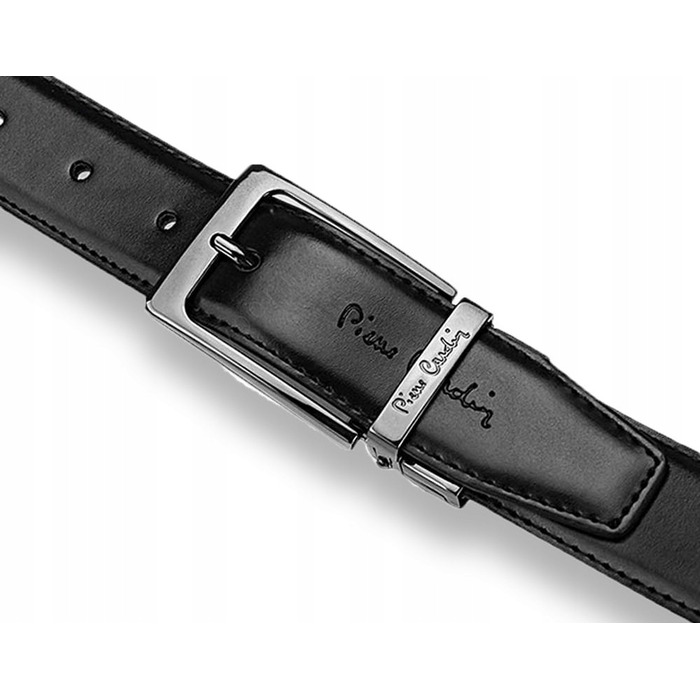 Двосторонній шкіряний ремінь Pierre Cardin, чорний/коричневий, 125 см