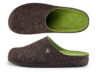 Чоловічі фетрові домашні тапочки ESTRO - теплі зимові тапочки з гумовою підошвою, розмір 41 EU, коричневого кольору