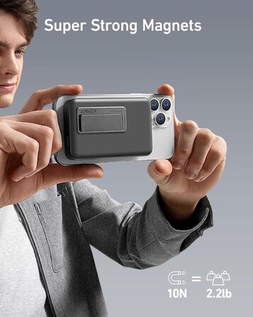 Anker Power Bank 10000mAh Магнітний, Бездротовий, для iPhone 13/12, Чорний