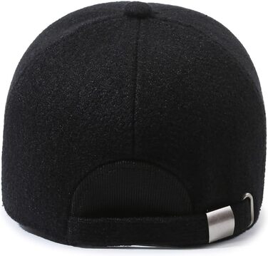 Кепка YAMEE для чоловіків на зиму з відкидними навушниками, тепла бейсболка, універсальний розмір (2361*Чорний)