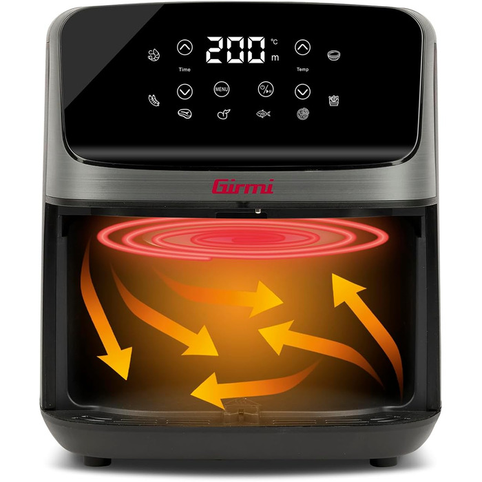 Фритюрниця електрична Girmi Ecofrit Lite 4.2л, 1400 Вт, цифрова панель, 8 програм, сіра