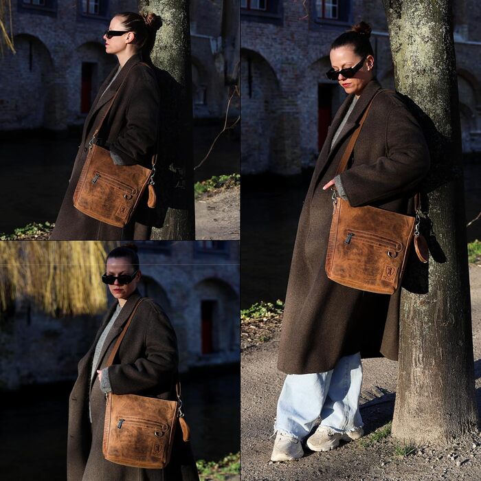Сумка через плече Berliner Bags Siena Vintage з натуральної шкіри - жіноча сумка-месенджер (Горіховий колір)
