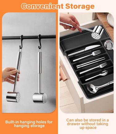 Fleischhmmer Bixury 27 см з нержавіючої сталі: подвійний молоток для м'яса з ребристою поверхнею для шніцелів, котлет, стейків, яловичини, свинини, курки (срібний)