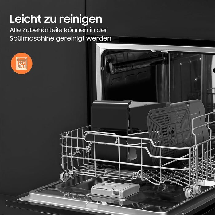 iceagle Hot Air Fryer 2 Chambers Airfryer XXL 11L - 1700 W Hot Air Fryer with 2 Compartments | Dual Zone Hot Air Fryer, 6 Cooking Functions, Touchscreen, Recipe Book Dual Basket 11L