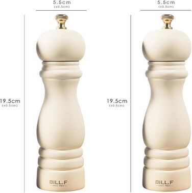 Набір для солі та перцю Bill.F: дерев'яні мельниці з ручним механізмом, 2 шт., 17.8 см