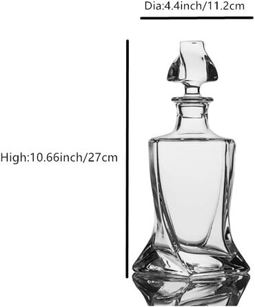 Square Whiskey Decanter Set with 2 Glasses in Gift Box - Scotch, Whiskey & Wine Decanter for Men & Women