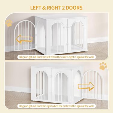 Сучасна переносна собача будка-стіл Hzuaneri DFC85101B, 80x56x61 см, 3 двері, для дому