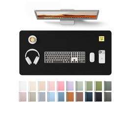 Килимок для миші шкіряний преміум YSAGi XXL 90x43 см, чорний - офісний килимок на стіл для роботи та дому