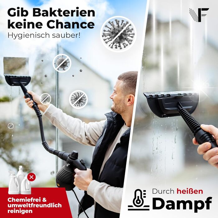 Neighbour's Friend® Steam Cleaner - New Model – Powerful Handheld Steam Cleaner, 3.5 Bar Pressure, 4m Cable, 350ml Tank. Handheld Steam Cleaner for Car, Workshop, Household & Window Cleaning