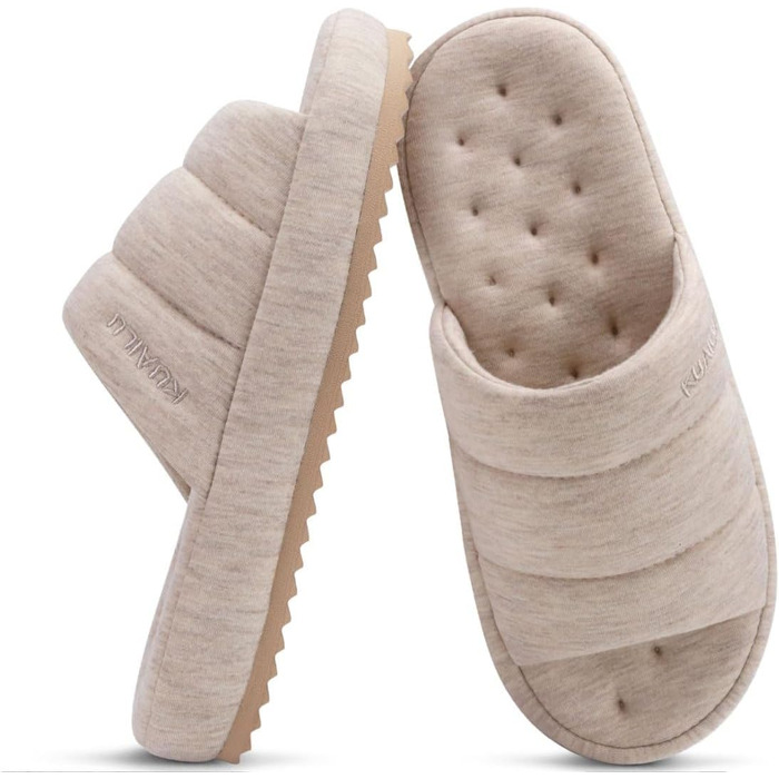 Чоловічі домашні тапочки KuaiLu: стильні, з м'якою устілкою з піною Memory Foam, для дому та вулиці (Бежевий, 49 EU)