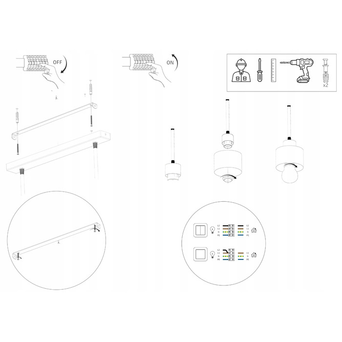 Підвісна люстра Elko-Lighting Dual на 3 точки освітлення E27